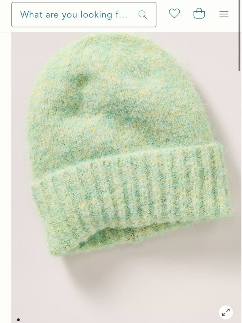 Anthropologie Soft Mint Fuzzy Knit Beanie
